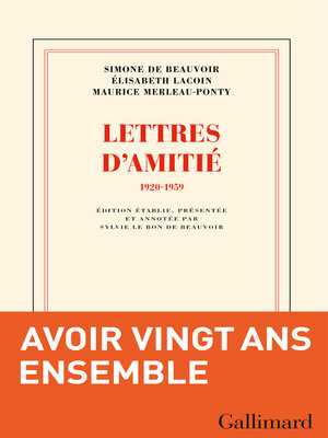 cover image of Lettres d'amitié (1920-1959)